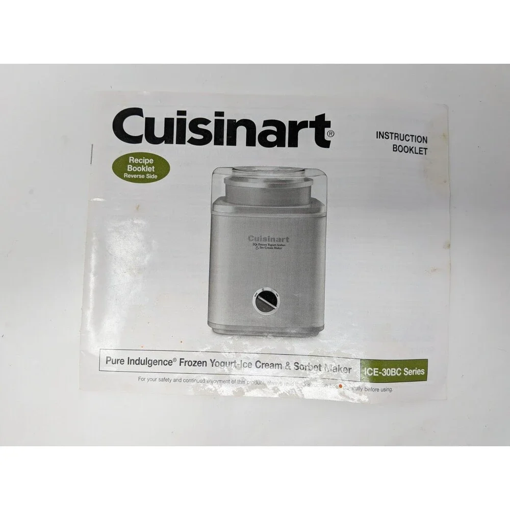 Cuisinart ICE-30BC 2Qt Frozen Yogurt Sorbet Ice Cream Maker Automatic Silver
